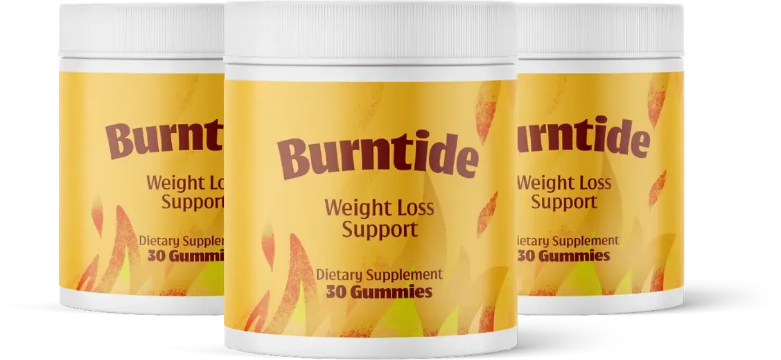 Three bottles of BurnTide BHB weight loss gummies, 90-day supply
